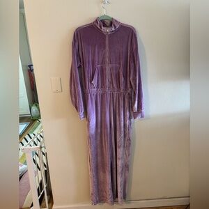 Fabletics Purple Velour Jumpsuit